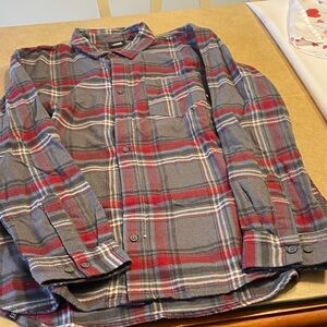 Vans Red and Gray Plaid Casual Shirt